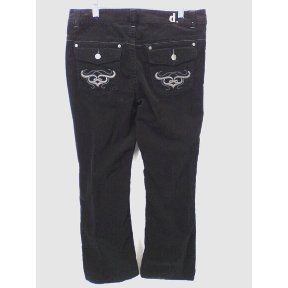 D.Jean Women's Black Corduroy Low Rise Boot Cut Leg Retro Pants Size12 - Picture 4 of 9